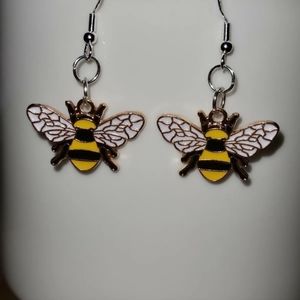 Handmade honey bee dangle earrings